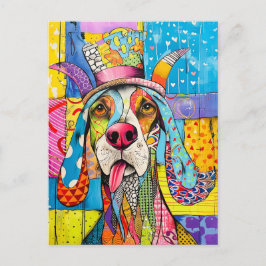 Cartão Postal Pop-Art Dog Portrait in Retro Style