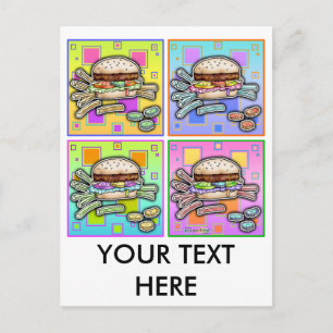 CARTÃO POSTAL pop Art HAMBURGER