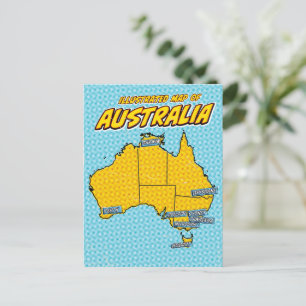 Cartão Postal Pop Art Ilustrado Austrália