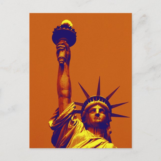 Cartão Postal Pop Art Lady Liberty (Frente)