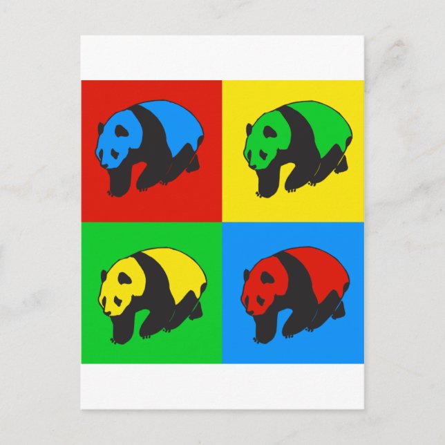 Cartão Postal Pop Art Panda (Frente)