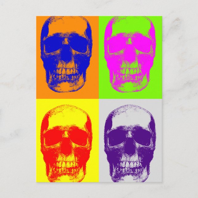 Cartão Postal Pop Art Skull (Frente)