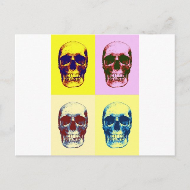 Cartão Postal Pop Art Skull (Frente)