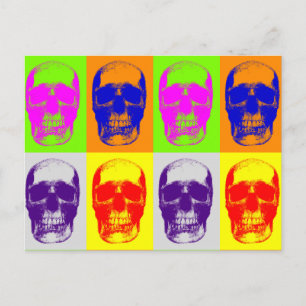 Cartão Postal Pop Art Skull