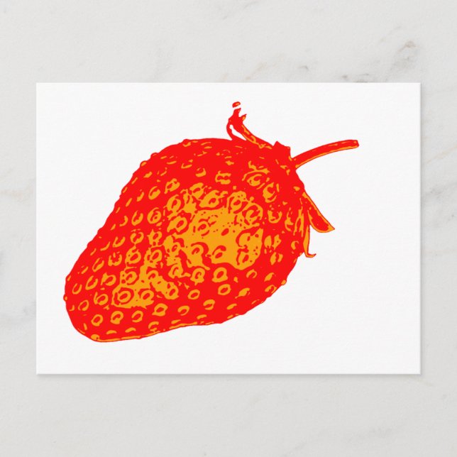 Cartão Postal Pop Art Strawberry (Frente)