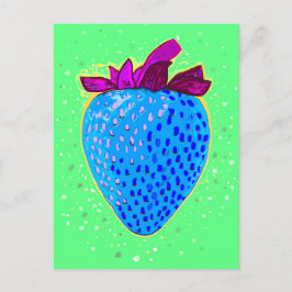 Cartão Postal Pop Art Strawberry Blue