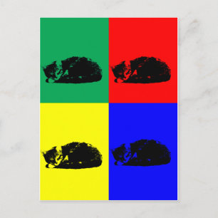 Cartão Postal Pop Art Tabby Cat