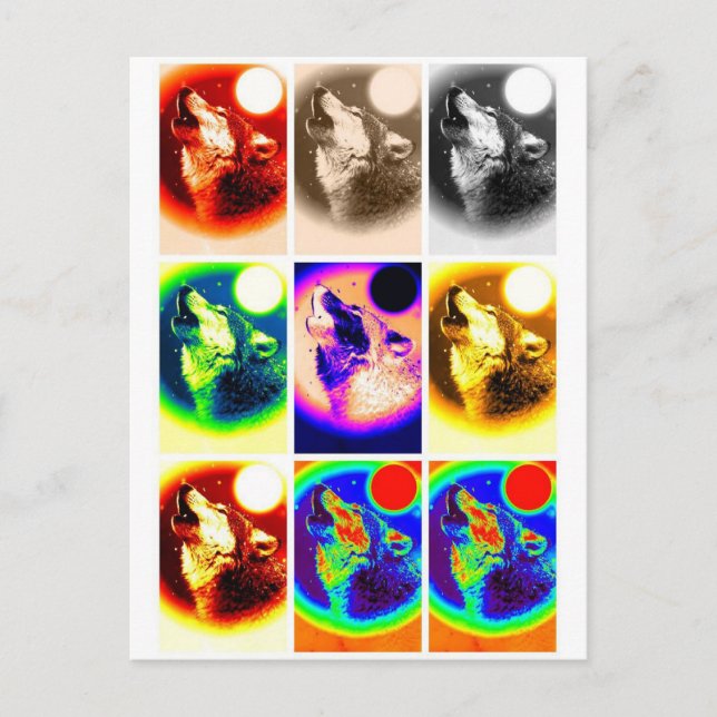 Cartão Postal Pop Art Wolf (Frente)