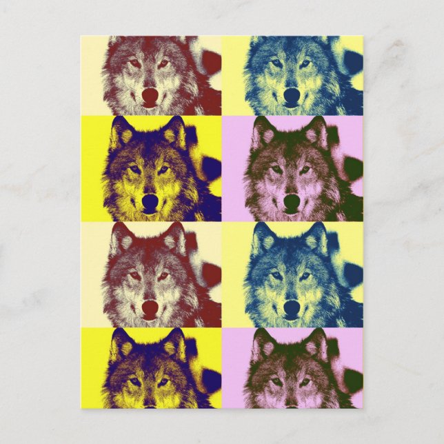 Cartão Postal Pop Art Wolf (Frente)