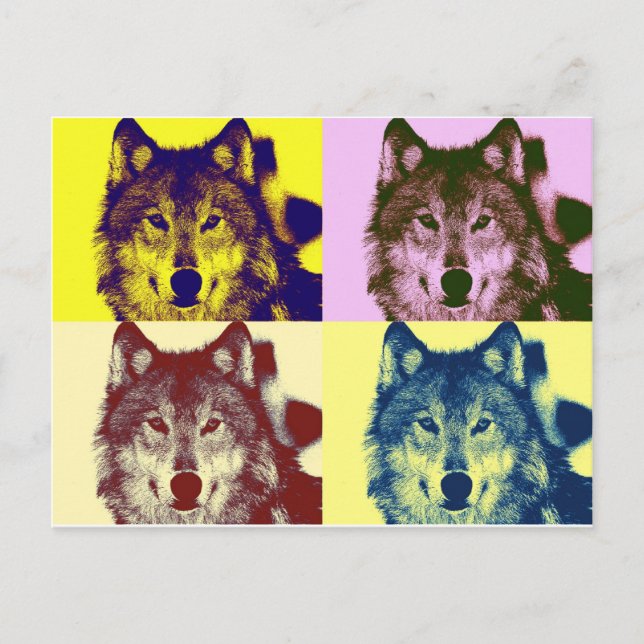 Cartão Postal Pop Art Wolf (Frente)