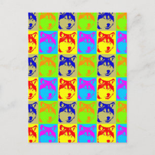 Cartão Postal Pop Art Wolf Eyes