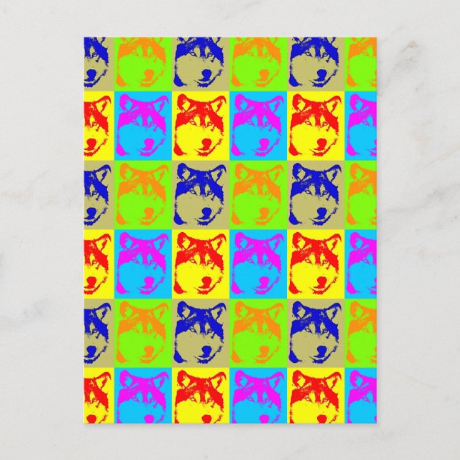 Cartão Postal Pop Art Wolf Eyes (Frente)