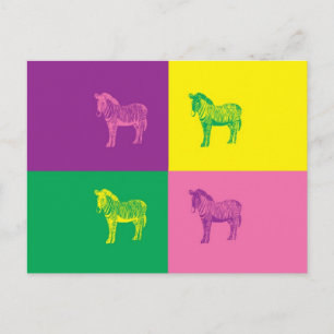 Cartão Postal Pop Art Zebra
