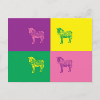 Cartão Postal Pop Art Zebra