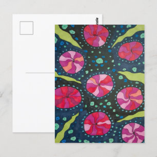 Cartão Postal Pop Cósmicos Cor-de-rosa e azuis