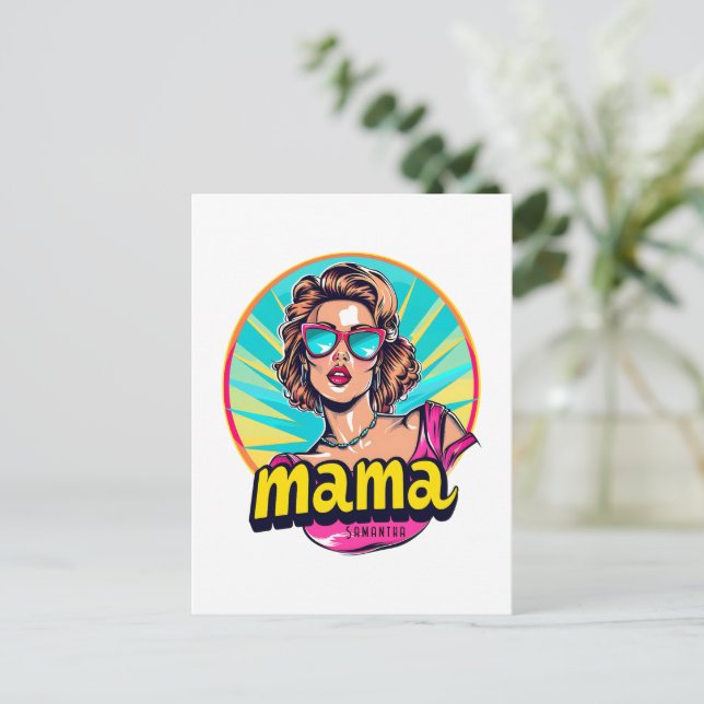Cartão Postal Pop da Mãe Personalizada (3) (Em pé/Frente)