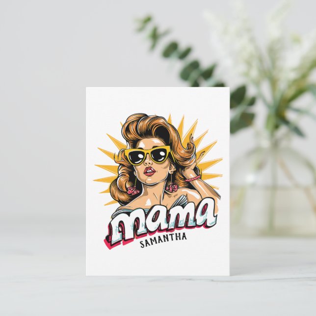 Cartão Postal Pop da Mãe Personalizada Arte 1 (Em pé/Frente)