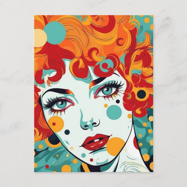 Cartão Postal Pop de Arte Colorida (Frente)