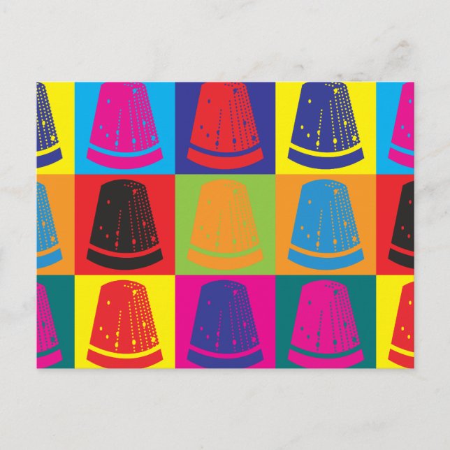 Cartão Postal Pop de arte de costura (Frente)