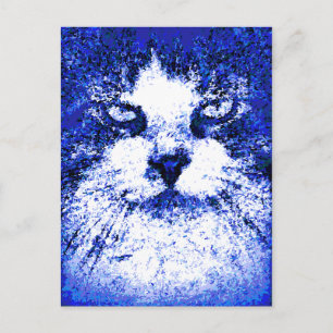 Cartão Postal Pop de arte moderna azul
