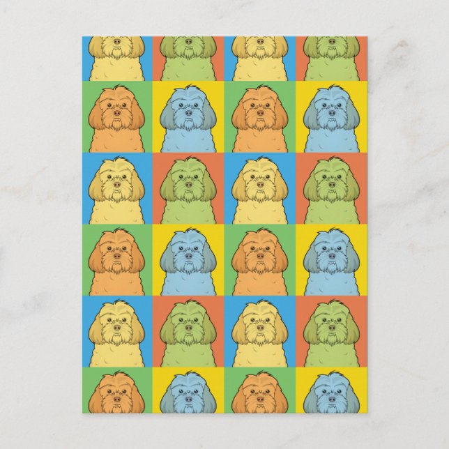 Cartão Postal Pop de Cartoon de Cachorro de Cockapoo (Frente)