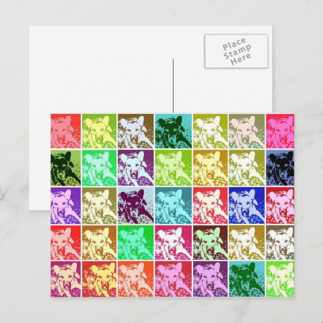 Cartão Postal Pop de German shepherd Colorida Horizontal (Frente/Verso)
