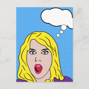 Cartão Postal Pop retro art comic strip customizable