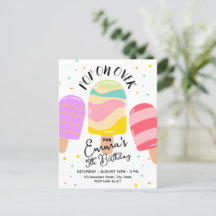 Cartão postal pop sobre Convite de aniversário