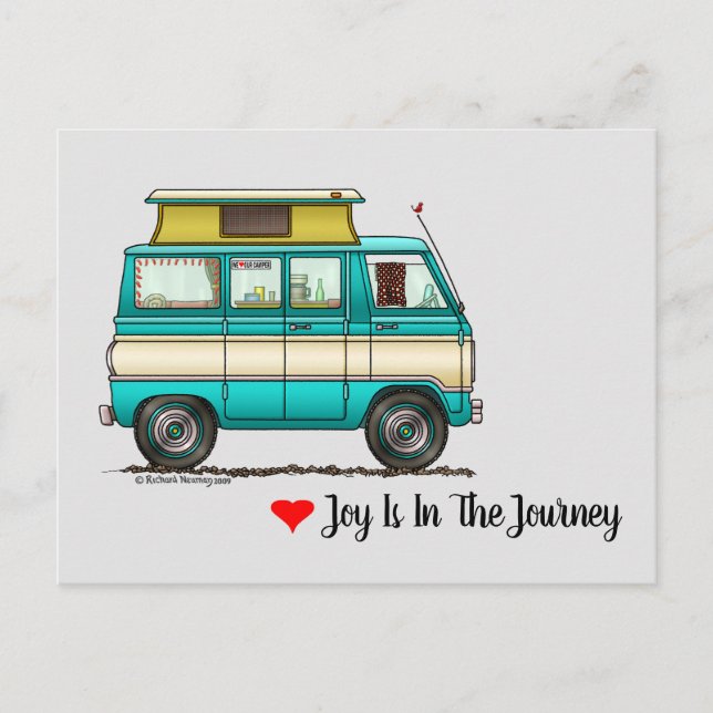 Cartão Postal Pop Top Van Camper (Frente)