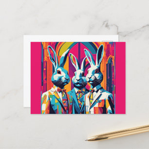 Cartão Postal PopArt Easter Bunnies