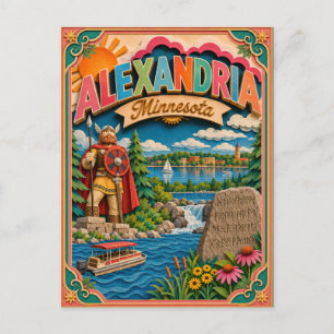 Cartão Postal PopCut Estados Alexandria Minnesota Arte em Papel