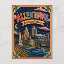 Cartão Postal PopCut Estados Allentown Pensilvânia Arte em Papel