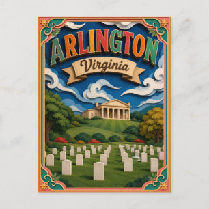 Cartão Postal PopCut Estados Arlington Virgínia Arte em Papel
