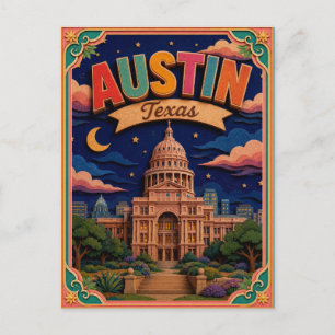 Cartão Postal PopCut Estados Austin Texas Arte em Papel