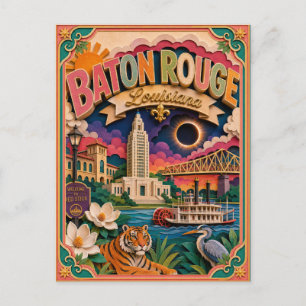 Cartão Postal PopCut Estados Baton Rouge Louisiana Arte em Papel
