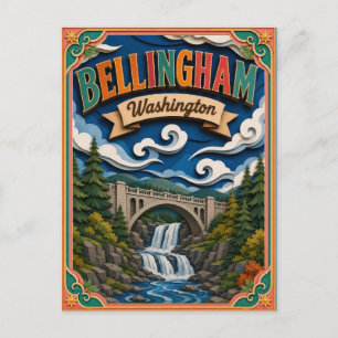 Cartão Postal PopCut Estados Bellingham Washington Arte em Papel