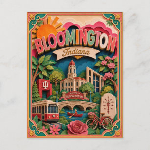 Cartão Postal PopCut Estados Bloomington Indiana Arte em Papel