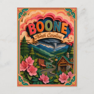 Cartão Postal PopCut Estados Boone Carolina do Norte Arte em Pap