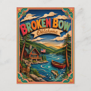 Cartão Postal PopCut Estados Broken Bow Oklahoma Arte em Papel