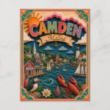 PopCut Estados Camden Maine Arte em Papel