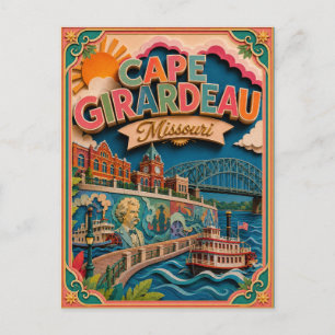 Cartão Postal PopCut Estados Cape Girardeau Missouri Arte em Pap