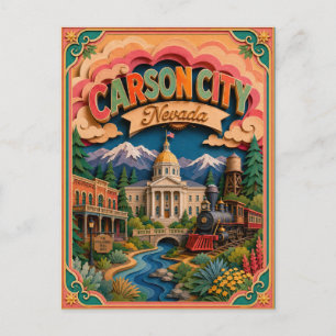 Cartão Postal PopCut Estados Carson City Nevada Arte em Papel