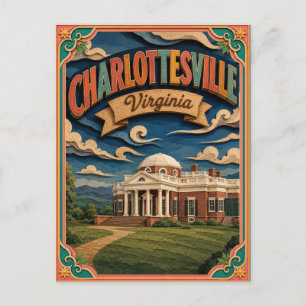 Cartão Postal PopCut Estados Charlottesville Virgínia Arte em Pa