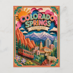 Cartão Postal PopCut Estados Colorado Springs Colorado Arte de P