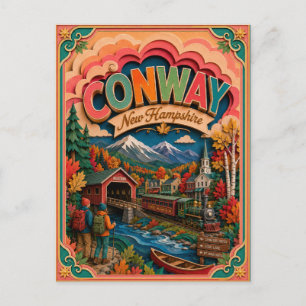 Cartão Postal PopCut Estados Conway New Hampshire Arte em Papel