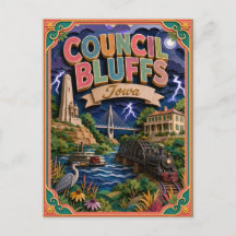PopCut Estados Council Bluffs Iowa Arte em Papel