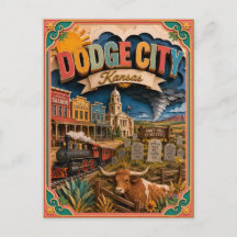 PopCut Estados Dodge City Kansas Arte em Papel