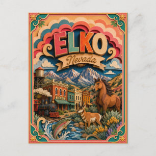Cartão Postal PopCut Estados Elko Nevada Arte em Papel