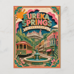 Cartão Postal PopCut Estados Eureka Springs Arkansas Arte em Pap