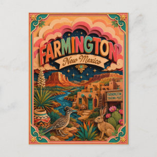 Cartão Postal PopCut Estados Farmington Novo México Arte em Pape